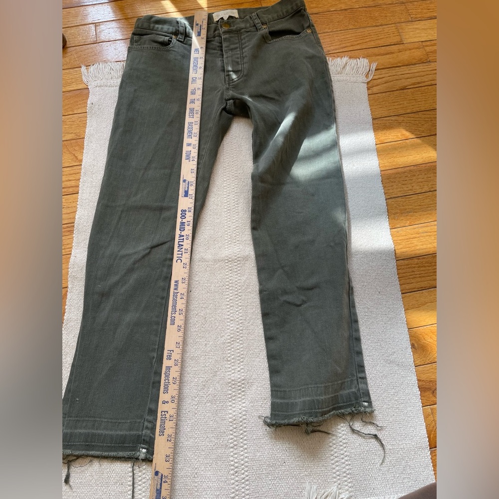 Nili Lotan Low Rise Jeans Straight Leg Raw Hem Cropped Size 0 Extra Small - Picture 7 of 7